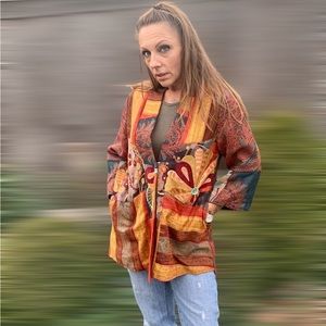 Soft Surroundings Patchwork Kimono Style Boho Jacket